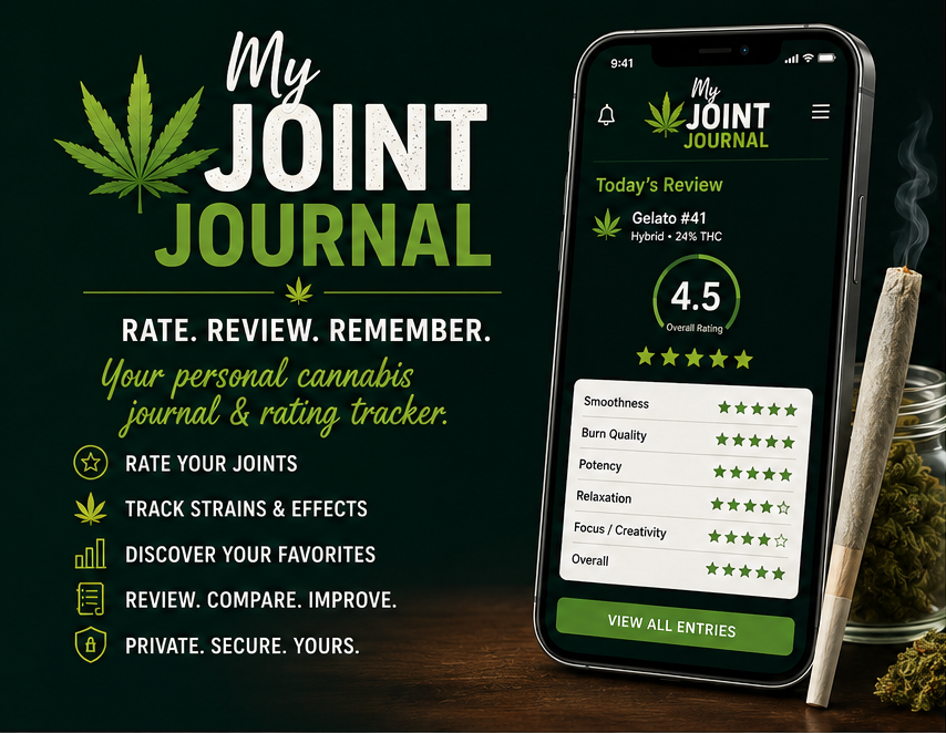 My Joint Journal personal cannabis journal and rating tracker